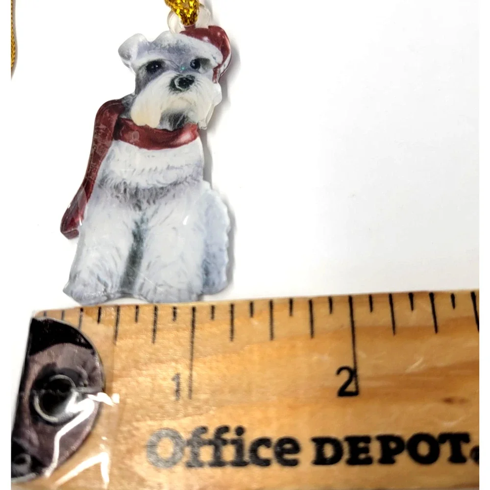Schnauzer Dog Christmas Tree Ornament Santa Hat Scarf Holiday‎ Decor Hanging